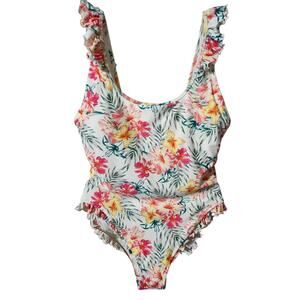 Coco Rave Rio or Bust! Jacey Ruffle Scoop One Piece Swimsuit Large